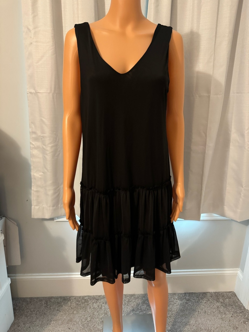 Cute Mikey & Joey size M black sleeveless drop waist lined dress